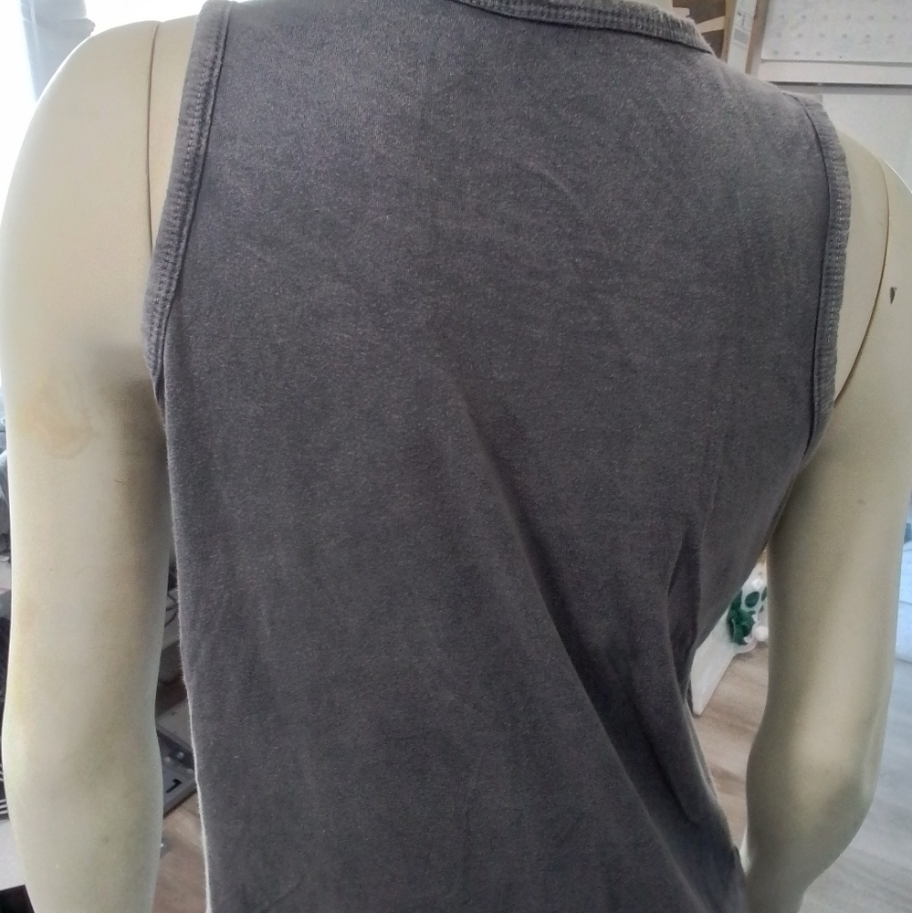 NEW Mineral Wash Gray Tank Sleeveless Shirt Dress - Picture 8 of 17